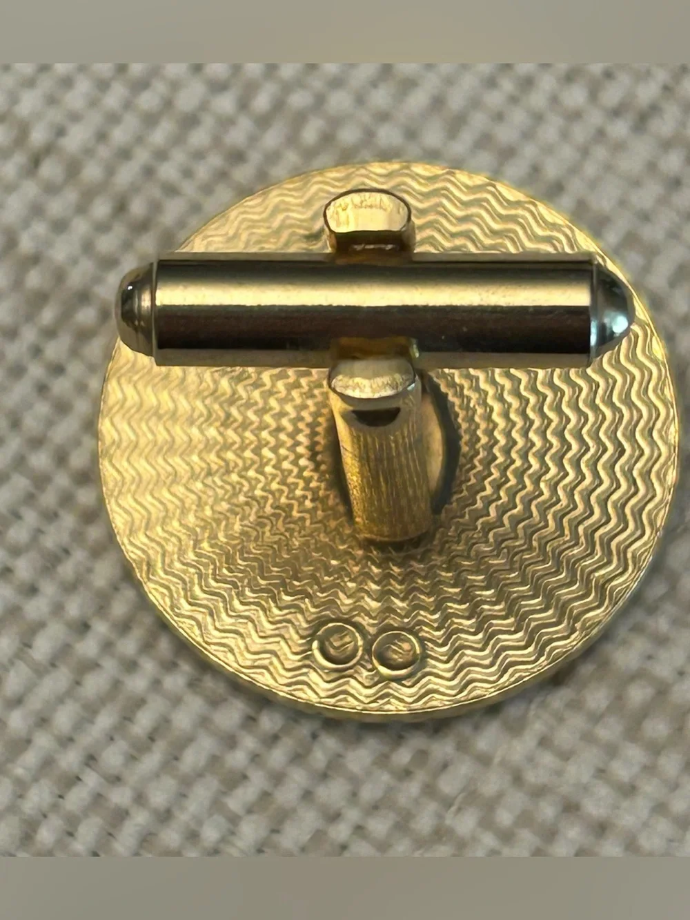 Mid-century Enamel Conga Drum Cufflinks and. tie pin